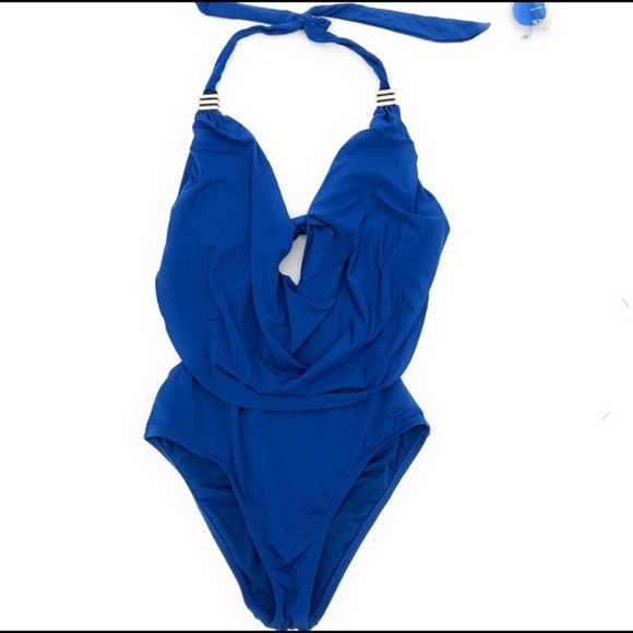 Bar III One Piece Blue Women’s Swimsuit XS NEW - Picture 3 of 5
